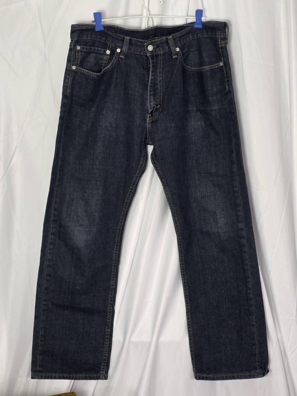 Men's Levi's 505 Indigo Denim Straight-Leg 100% Cotton 36×30 Jeans 2000's
